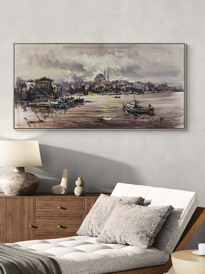 Sessiz İskele Yağlı Boya Tablosu Simurg Sanatevi