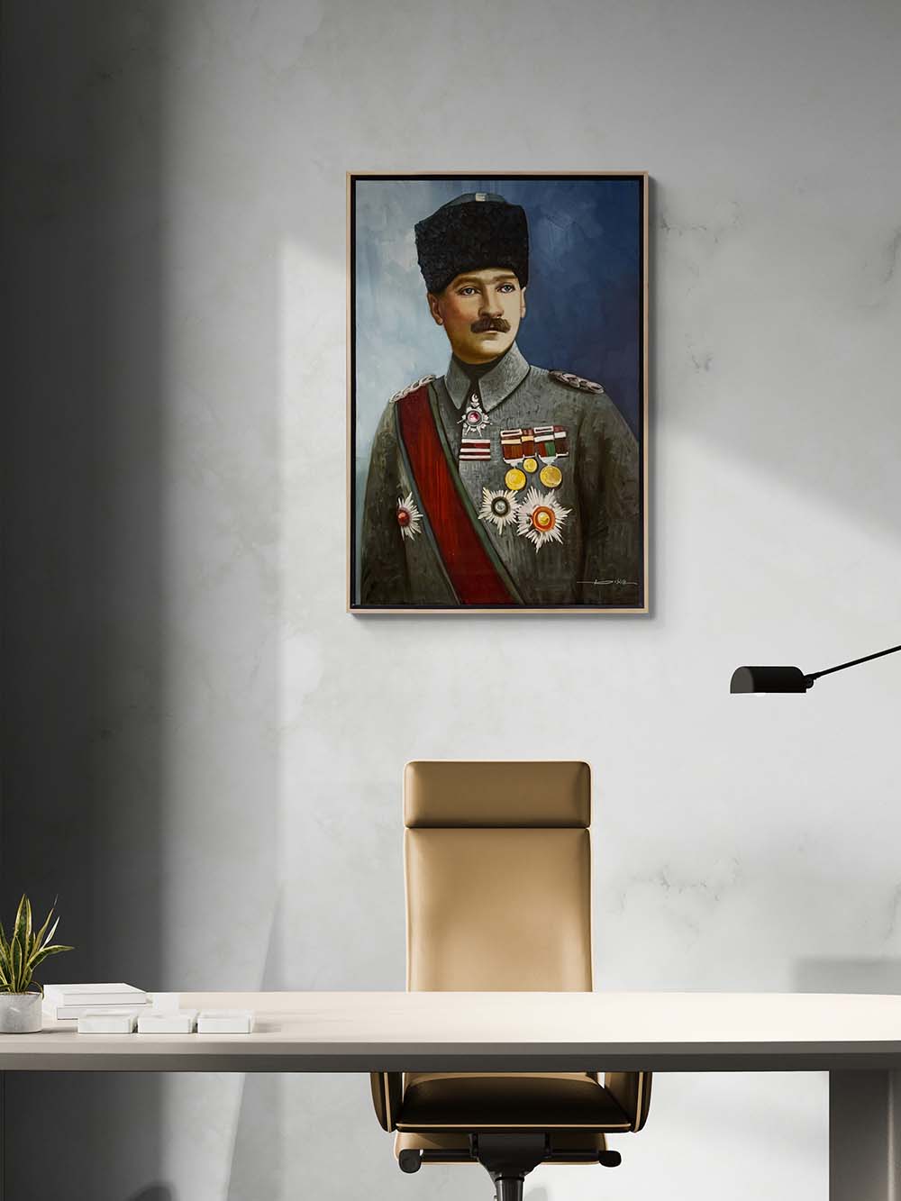 Komutanın Asil Duruşu Yağlı Boya Tablosu Simurg Sanatevi