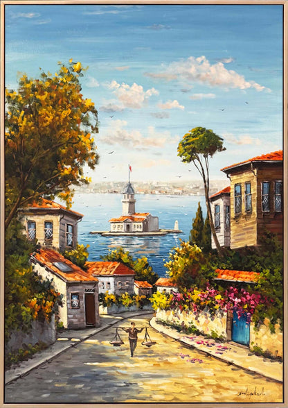 Eski Günlerden Üsküdar Yağlı Boya Tablosu Simurg Sanatevi