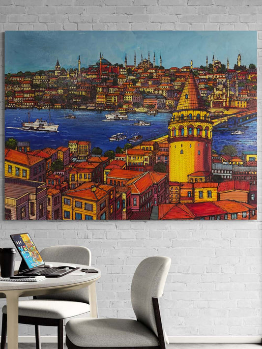 Işık ve İstanbul Yağlı Boya Tablosu Simurg Sanatevi