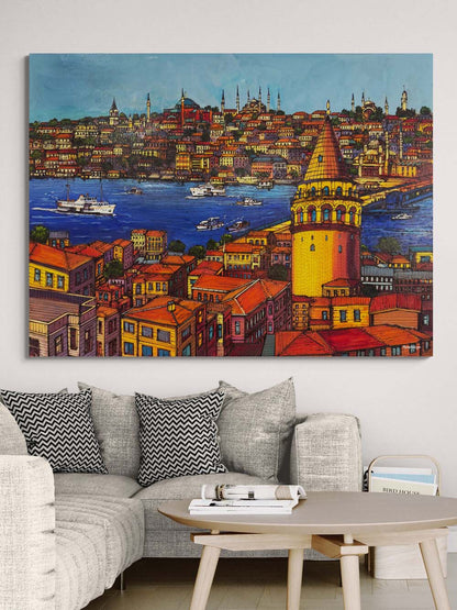 Işık ve İstanbul Yağlı Boya Tablosu Simurg Sanatevi