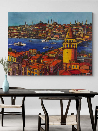 Işık ve İstanbul Yağlı Boya Tablosu Simurg Sanatevi