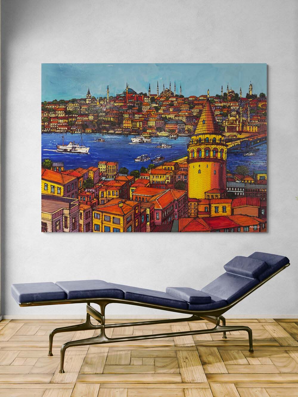 Işık ve İstanbul Yağlı Boya Tablosu Simurg Sanatevi
