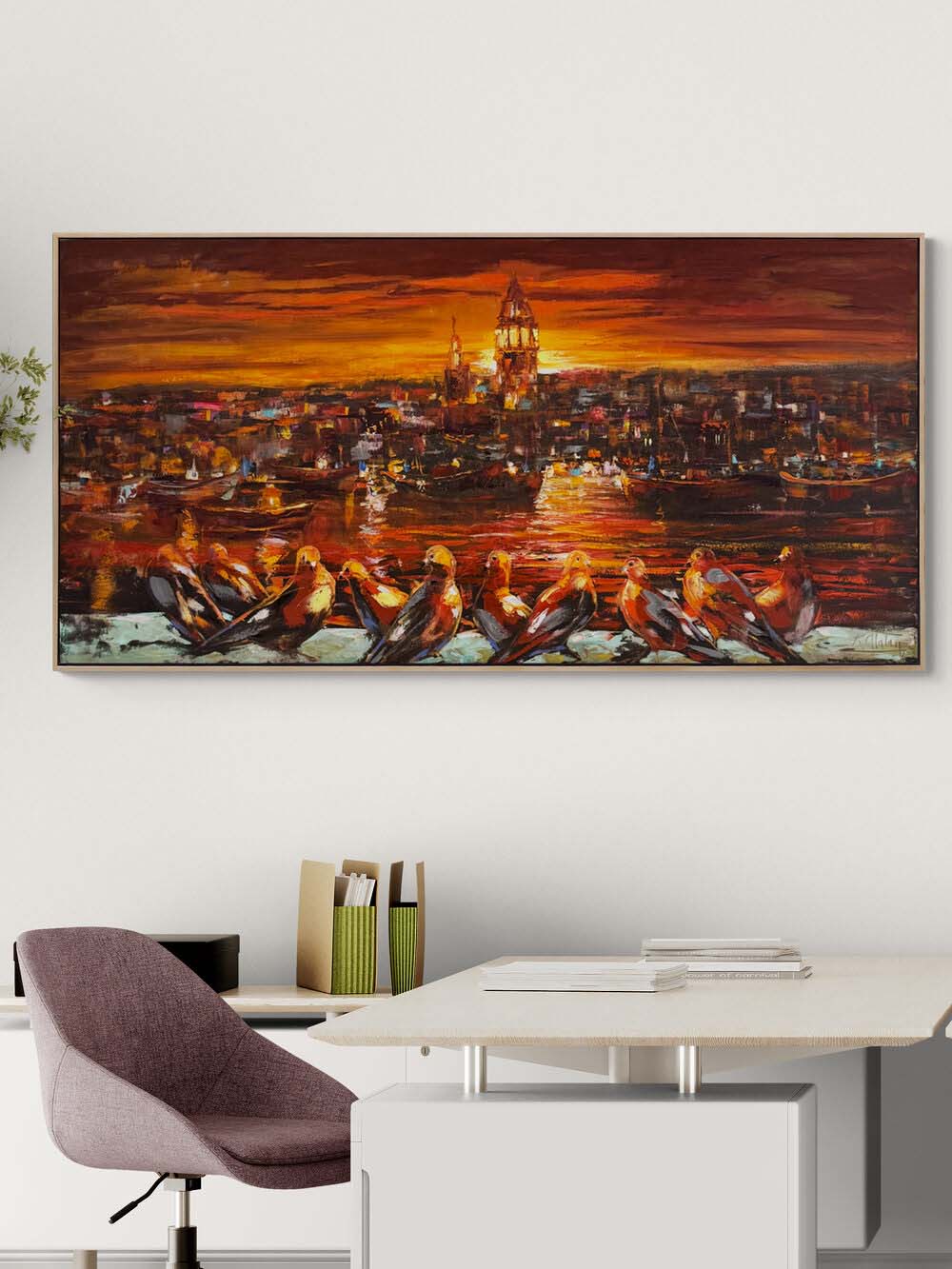 Düşsel Bir İstanbul Yağlı Boya Tablosu Simurg Sanatevi