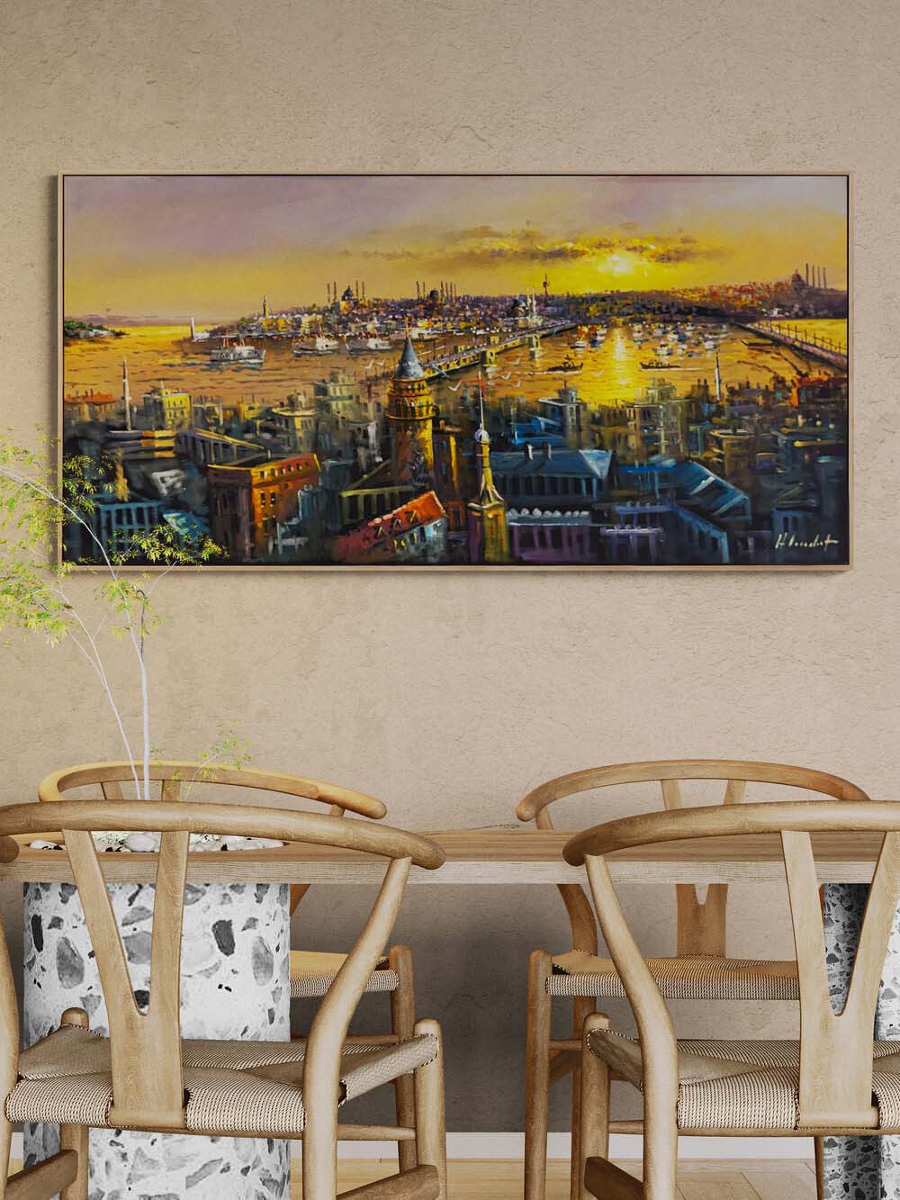 Galata'dan Yarımada'ya Yağlı Boya Tablosu Simurg Sanatevi