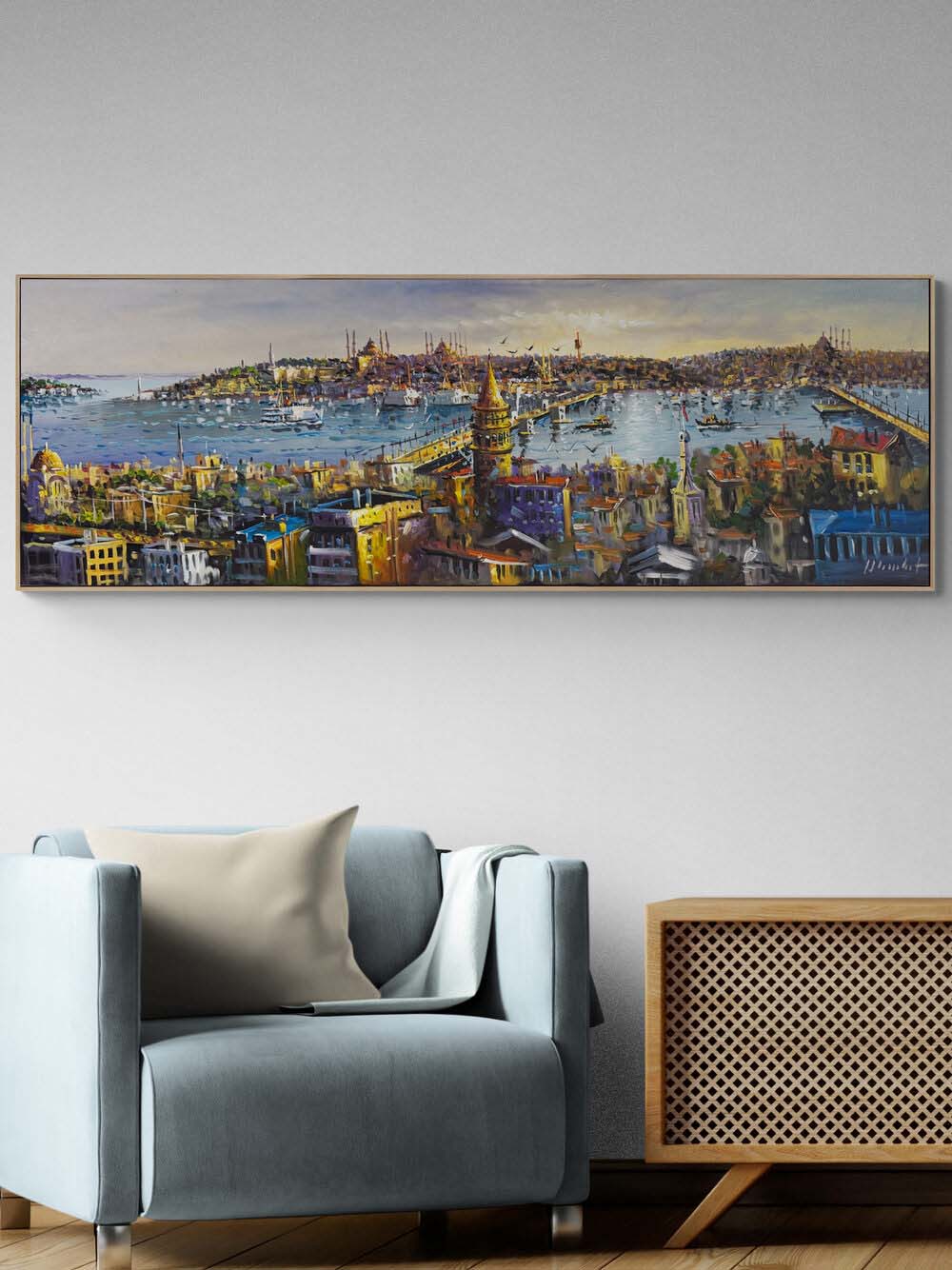 Kadim Şehir İstanbul Yağlı Boya Tablosu Simurg Sanatevi
