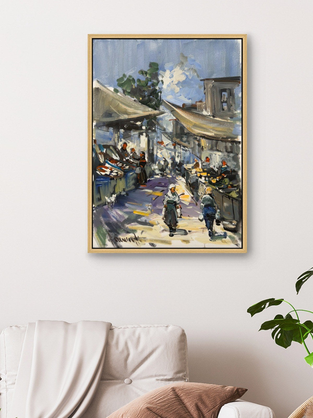 Açık Hava Pazarı Yağlı Boya Tablosu Simurg Sanatevi