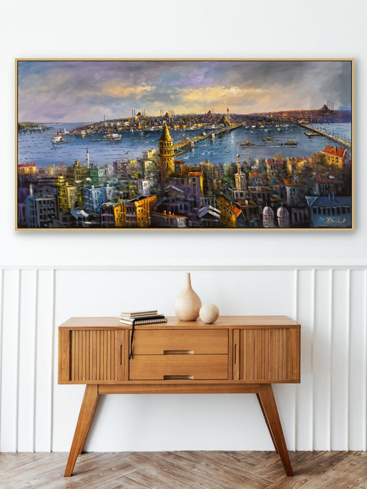 Galata'nın Görkemi Yağlı Boya Tablosu Simurg Sanatevi