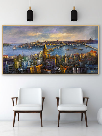 Galata'nın Görkemi Yağlı Boya Tablosu Simurg Sanatevi