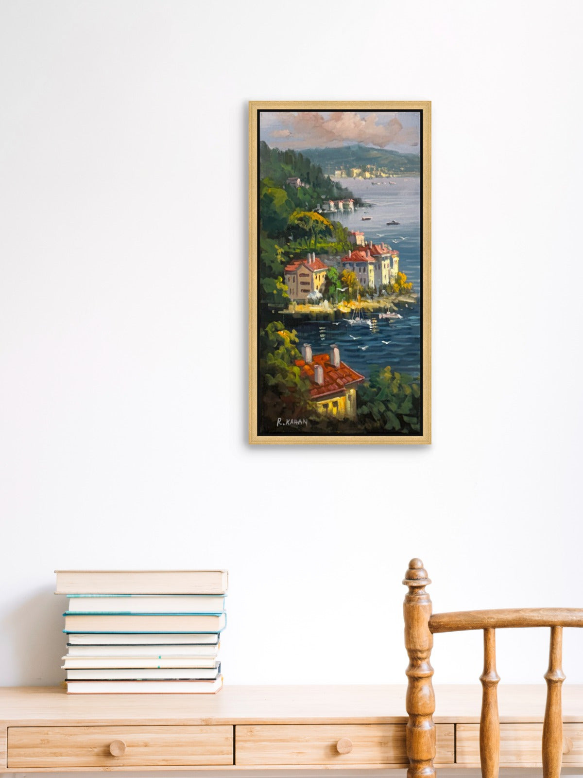Yalı Sakinleri ve Boğaz Yağlı Boya Tablosu Simurg Sanatevi