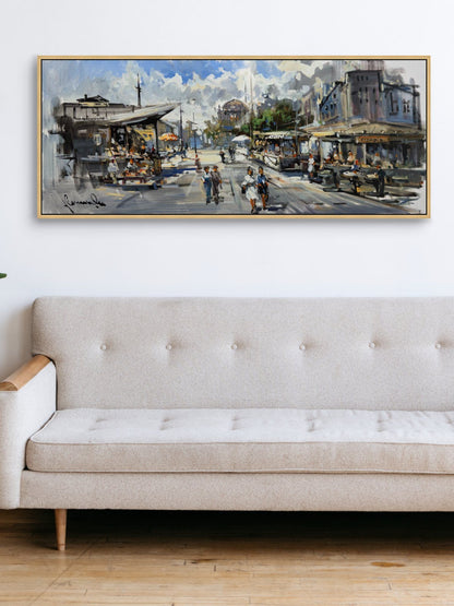 Boğazın Kıyısındaki Ritim Yağlı Boya Tablosu Simurg Sanatevi