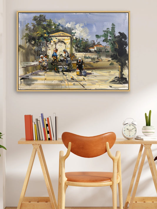 Mahalle Çeşmesi Yağlı Boya Tablosu Simurg Sanatevi