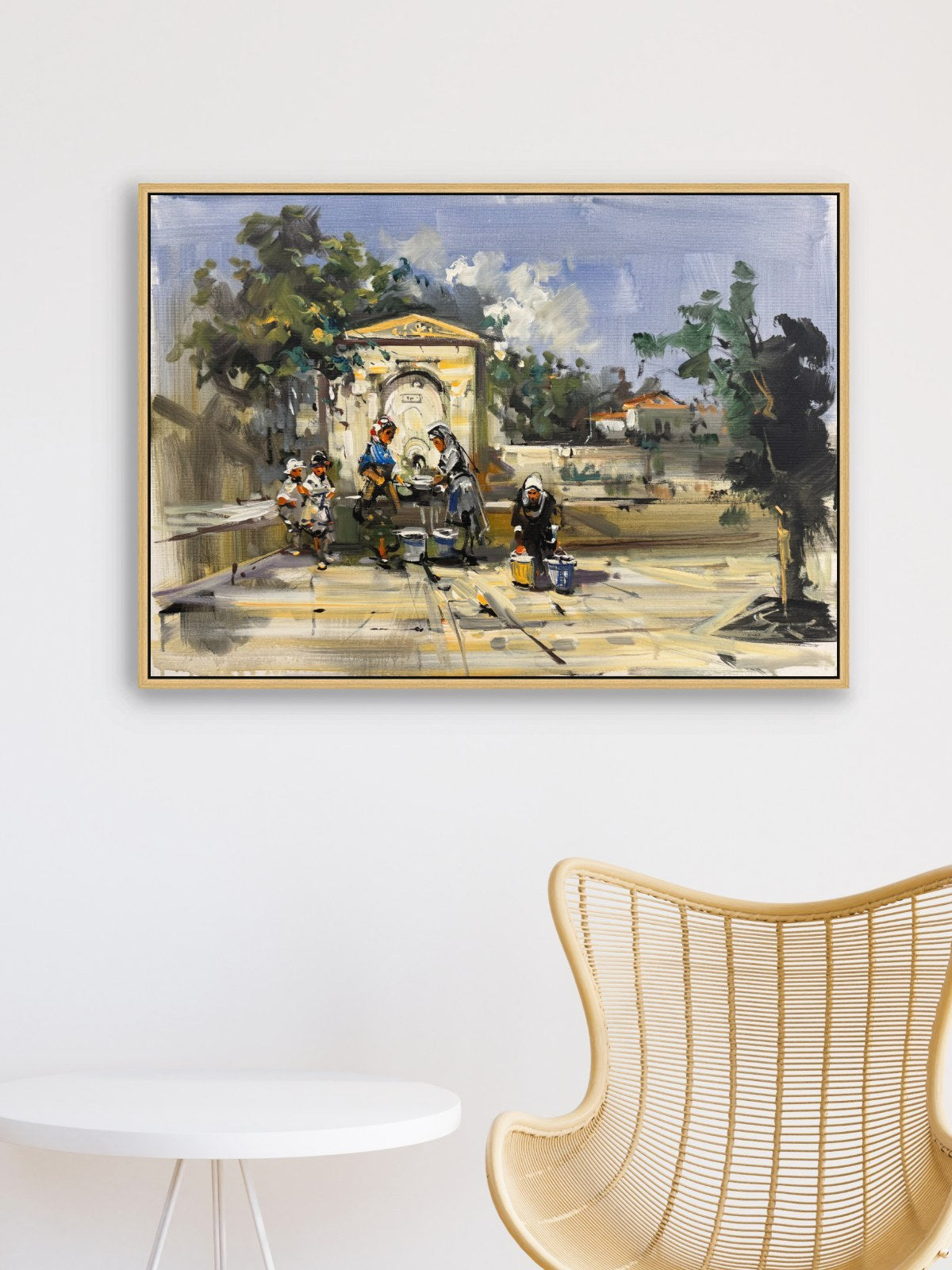Mahalle Çeşmesi Yağlı Boya Tablosu Simurg Sanatevi