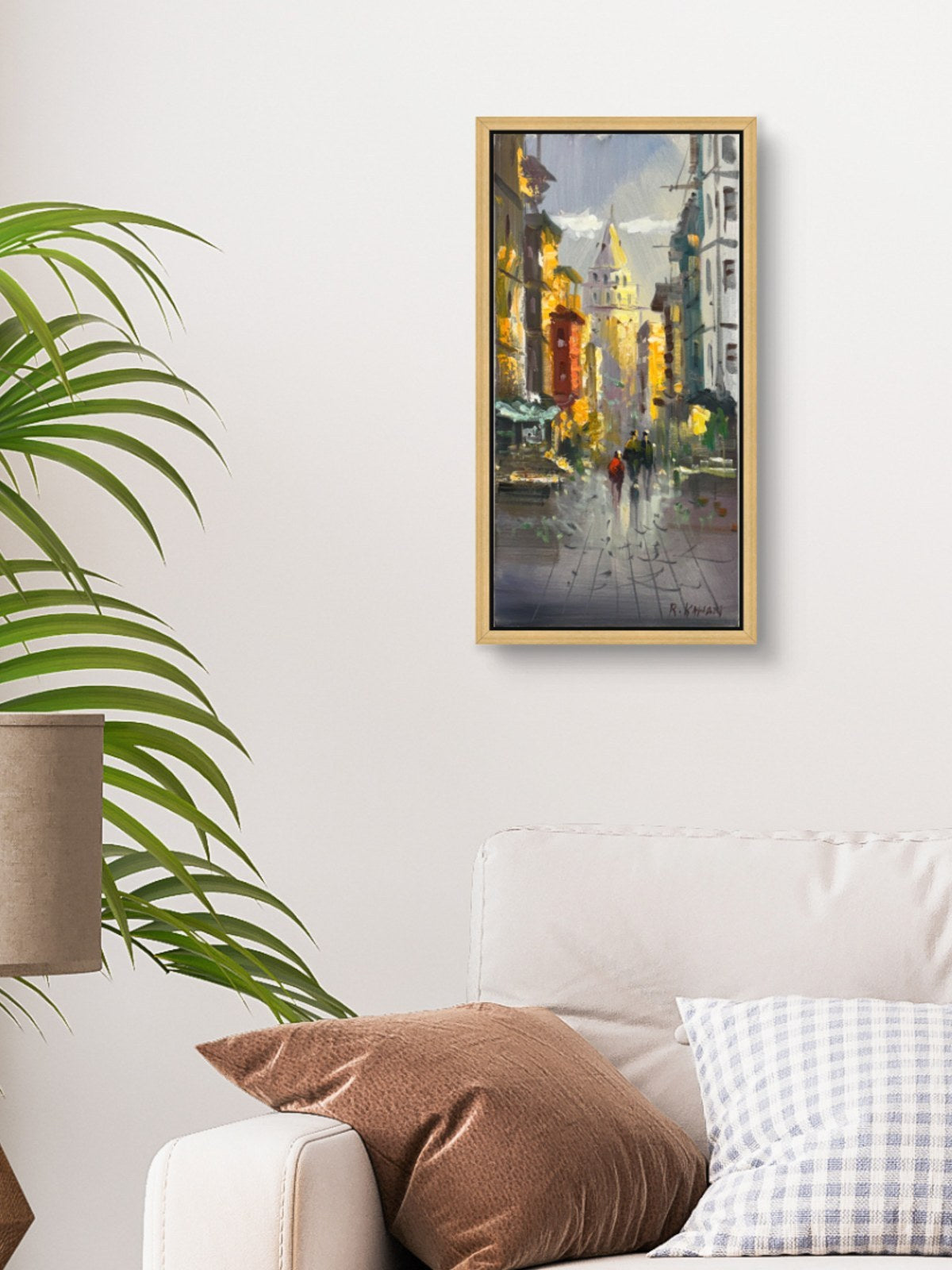 Galata Sokakları Yağlı Boya Tablosu Simurg Sanatevi