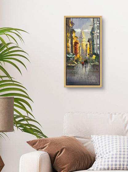 Galata Sokakları Yağlı Boya Tablosu Simurg Sanatevi