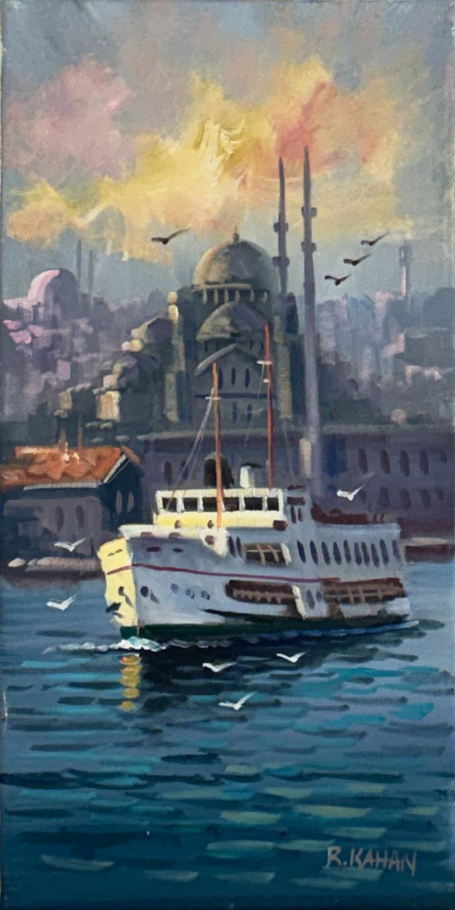 İstanbul Vapuru Yağlı Boya Tablosu Simurg Sanatevi