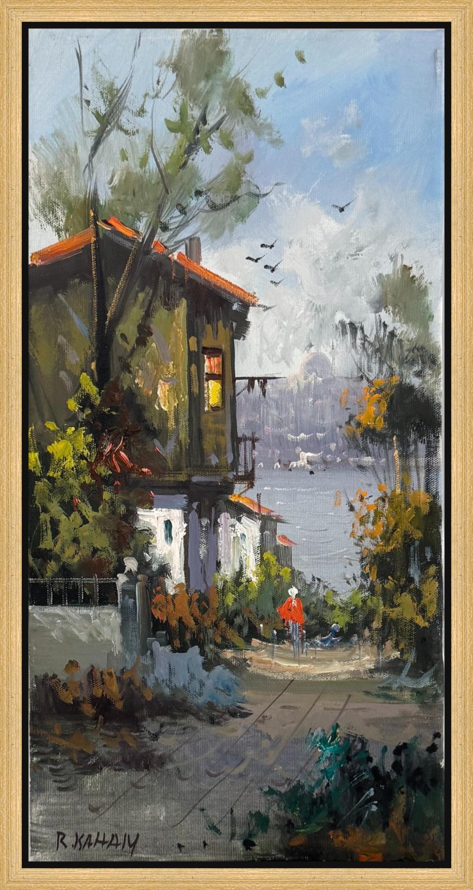 Boğaza Bakan Ev Yağlı Boya Tablosu Simurg Sanatevi