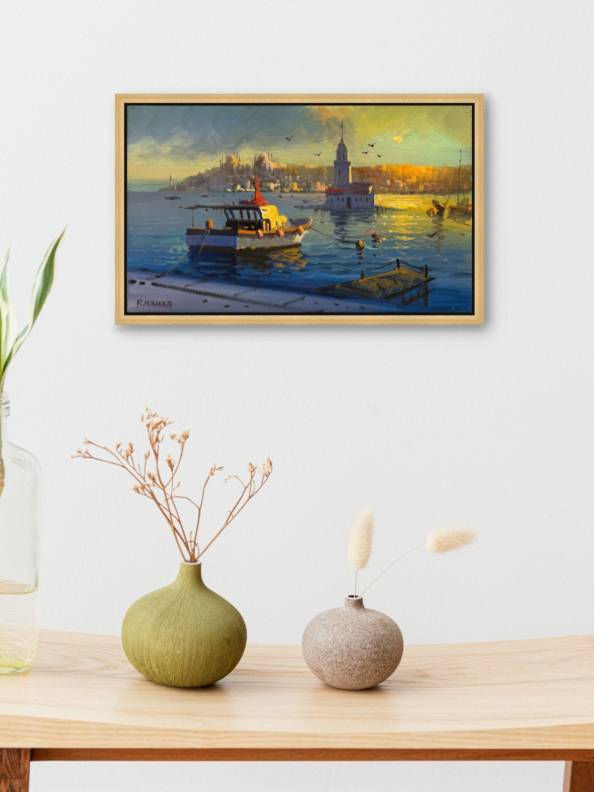 Sahil Şafağı Yağlı Boya Tablosu Simurg Sanatevi