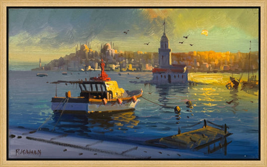 Sahil Şafağı Yağlı Boya Tablosu Simurg Sanatevi