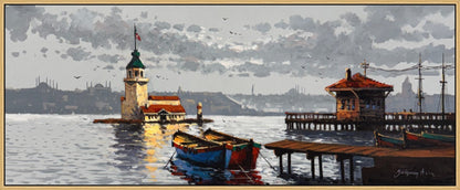 Kız Kulesi Boğaz'da Yağlı Boya Tablosu Simurg Sanatevi