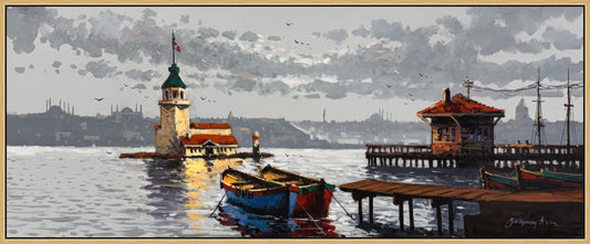 Kız Kulesi Boğaz'da Yağlı Boya Tablosu Simurg Sanatevi