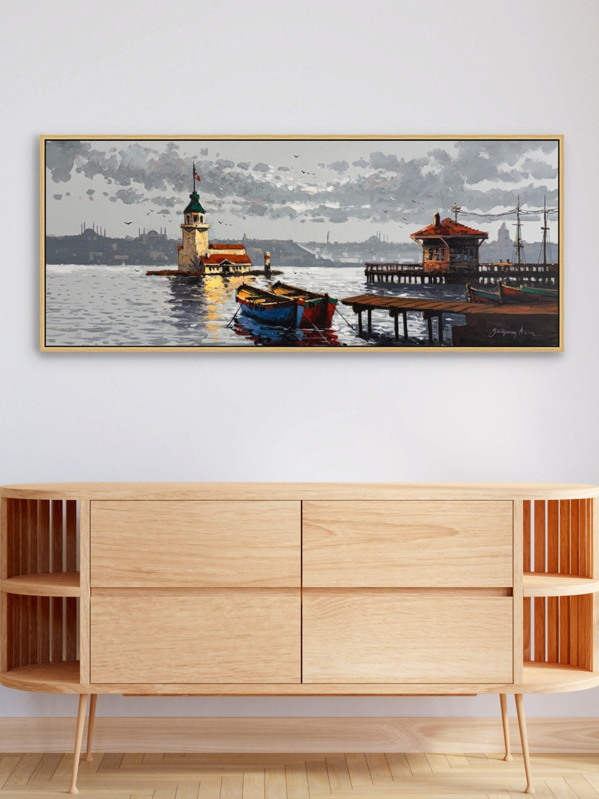 Kız Kulesi Boğaz'da Yağlı Boya Tablosu Simurg Sanatevi