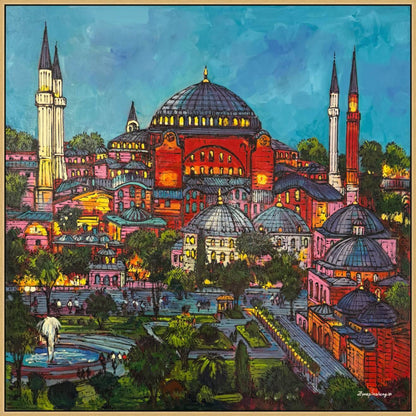 Minareler Arası Şehir Yağlı Boya Tablosu Simurg Sanatevi