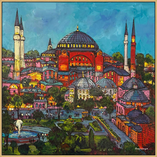 Minareler Arası Şehir Yağlı Boya Tablosu Simurg Sanatevi