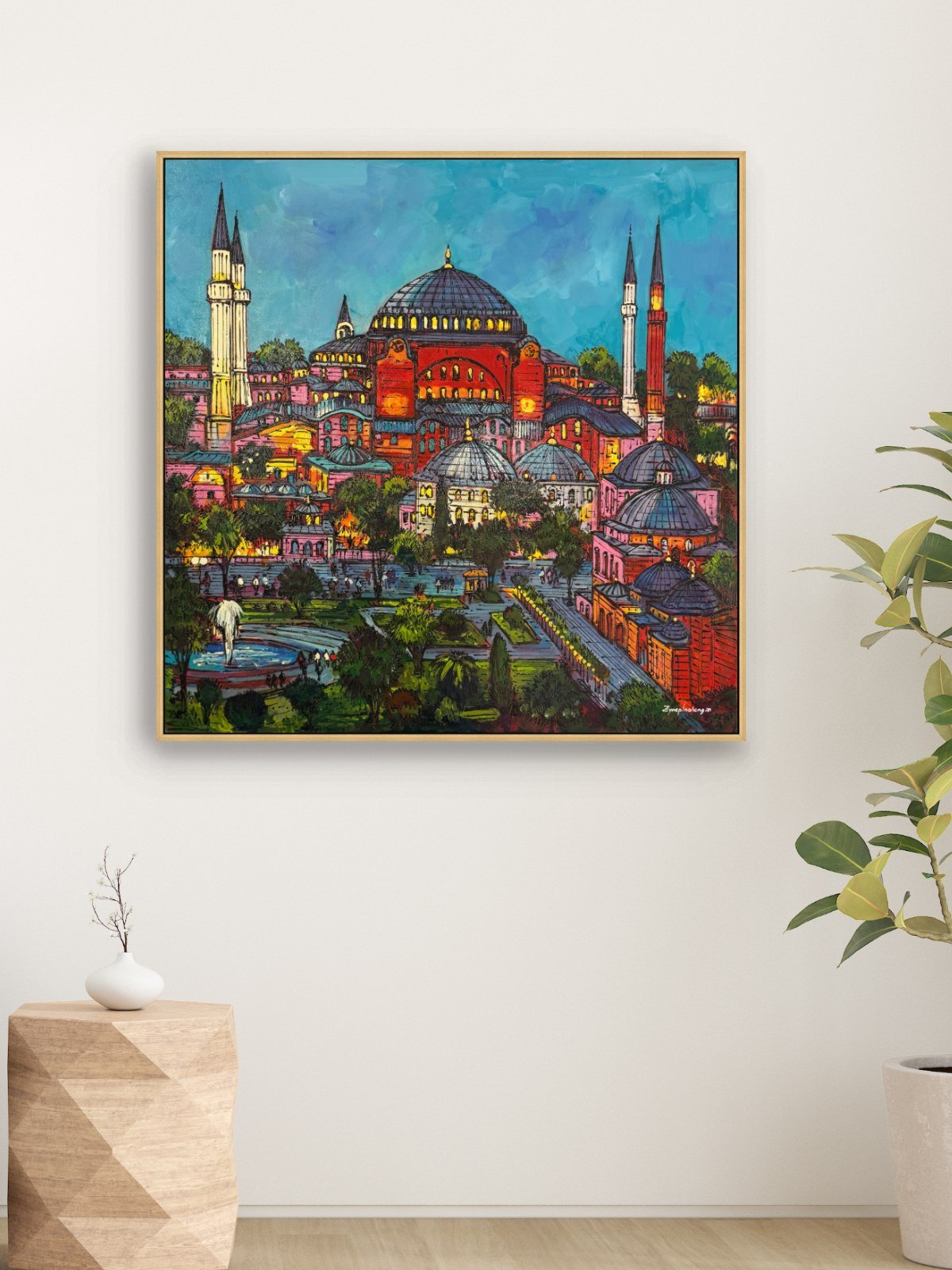 Minareler Arası Şehir Yağlı Boya Tablosu Simurg Sanatevi