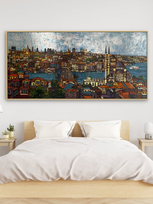 Yeni Cami’den Galata’ya Yağlı Boya Tablosu Simurg Sanatevi