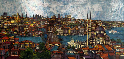 Yeni Cami’den Galata’ya Yağlı Boya Tablosu Simurg Sanatevi