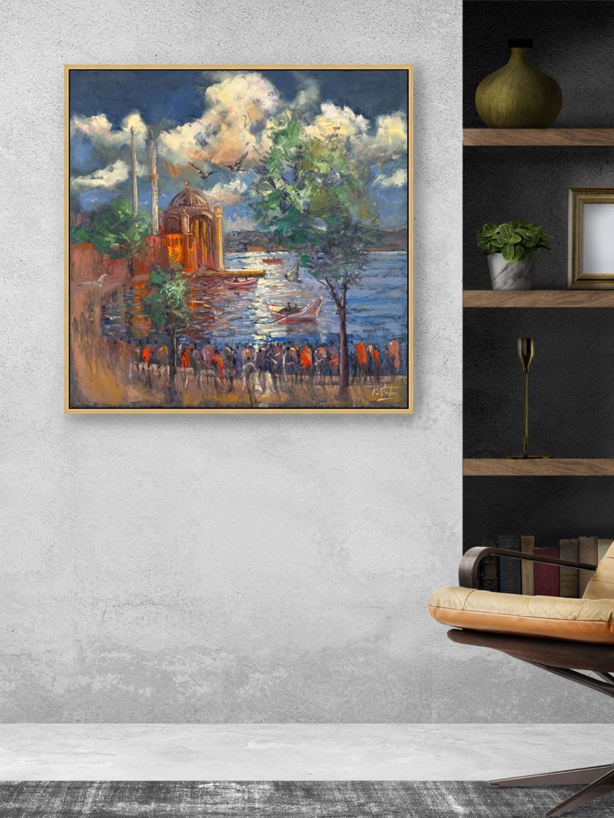 Ortaköy’de Bir Akşamüstü Yağlı Boya Tablosu Simurg Sanatevi