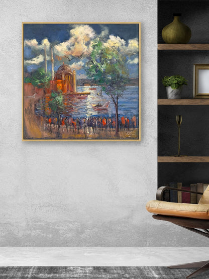 Ortaköy’de Bir Akşamüstü Yağlı Boya Tablosu Simurg Sanatevi