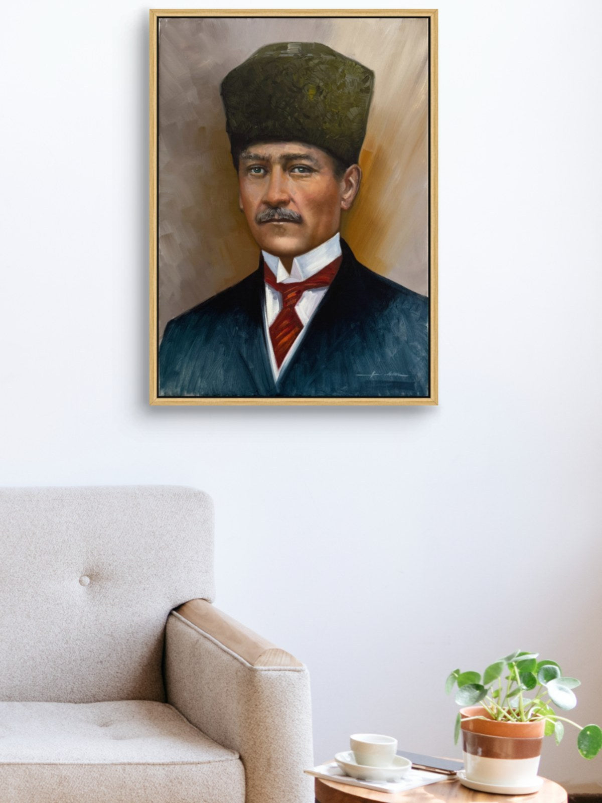 İstiklal Bakışı Yağlı Boya Tablosu Simurg Sanatevi
