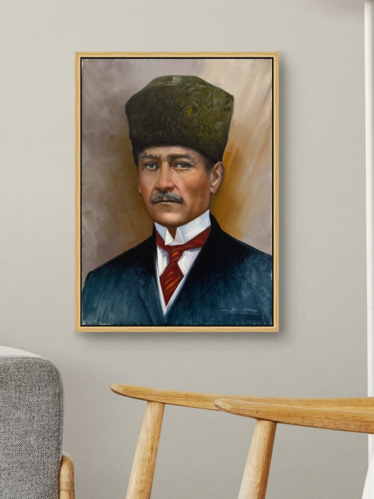 İstiklal Bakışı Yağlı Boya Tablosu Simurg Sanatevi