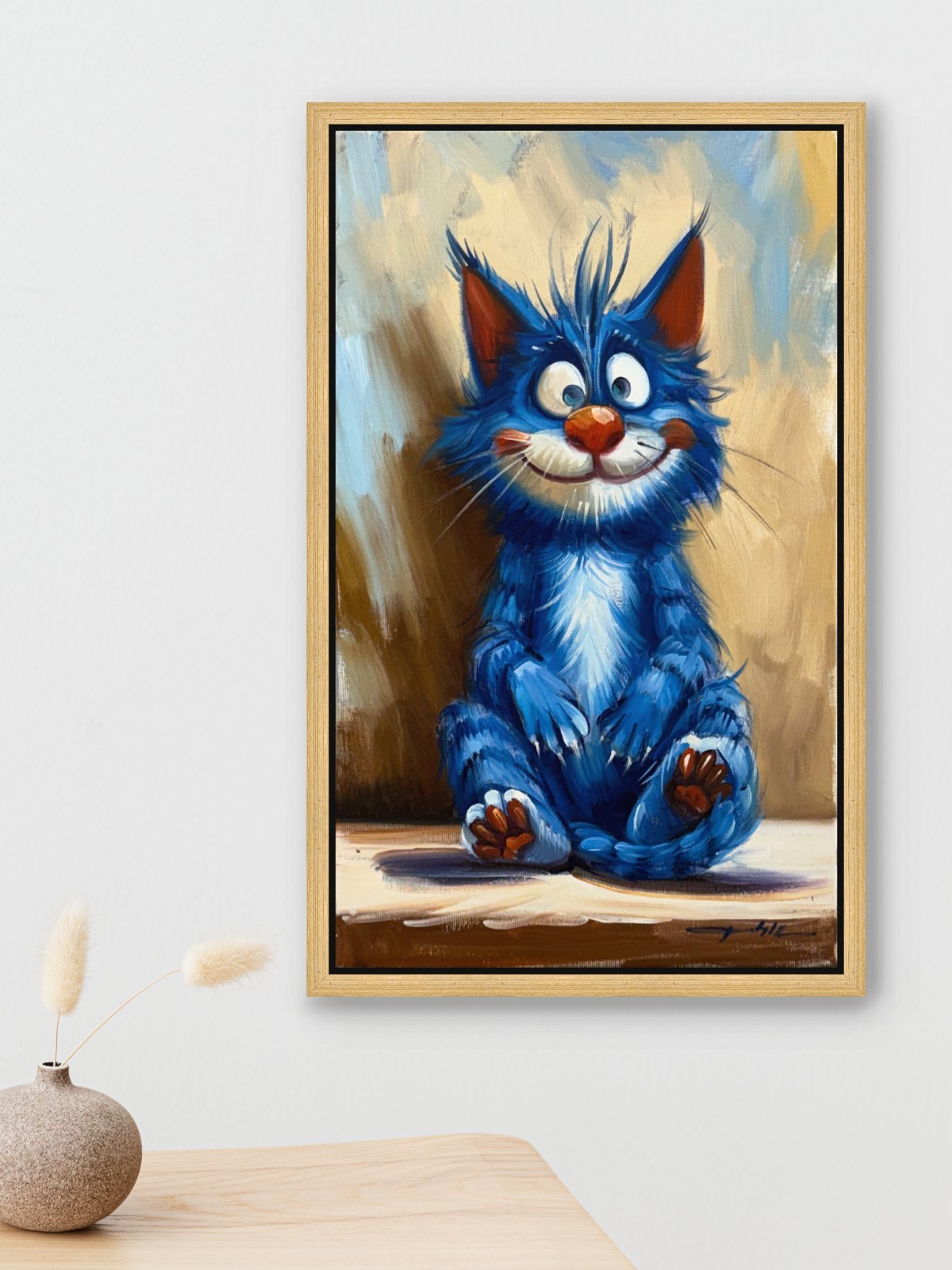 Şaşkın Pati Yağlı Boya Tablosu Simurg Sanatevi