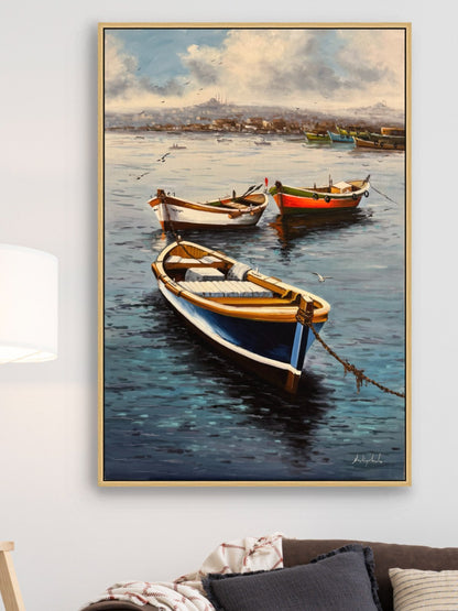 Durgun Sular Yağlı Boya Tablosu Simurg Sanatevi
