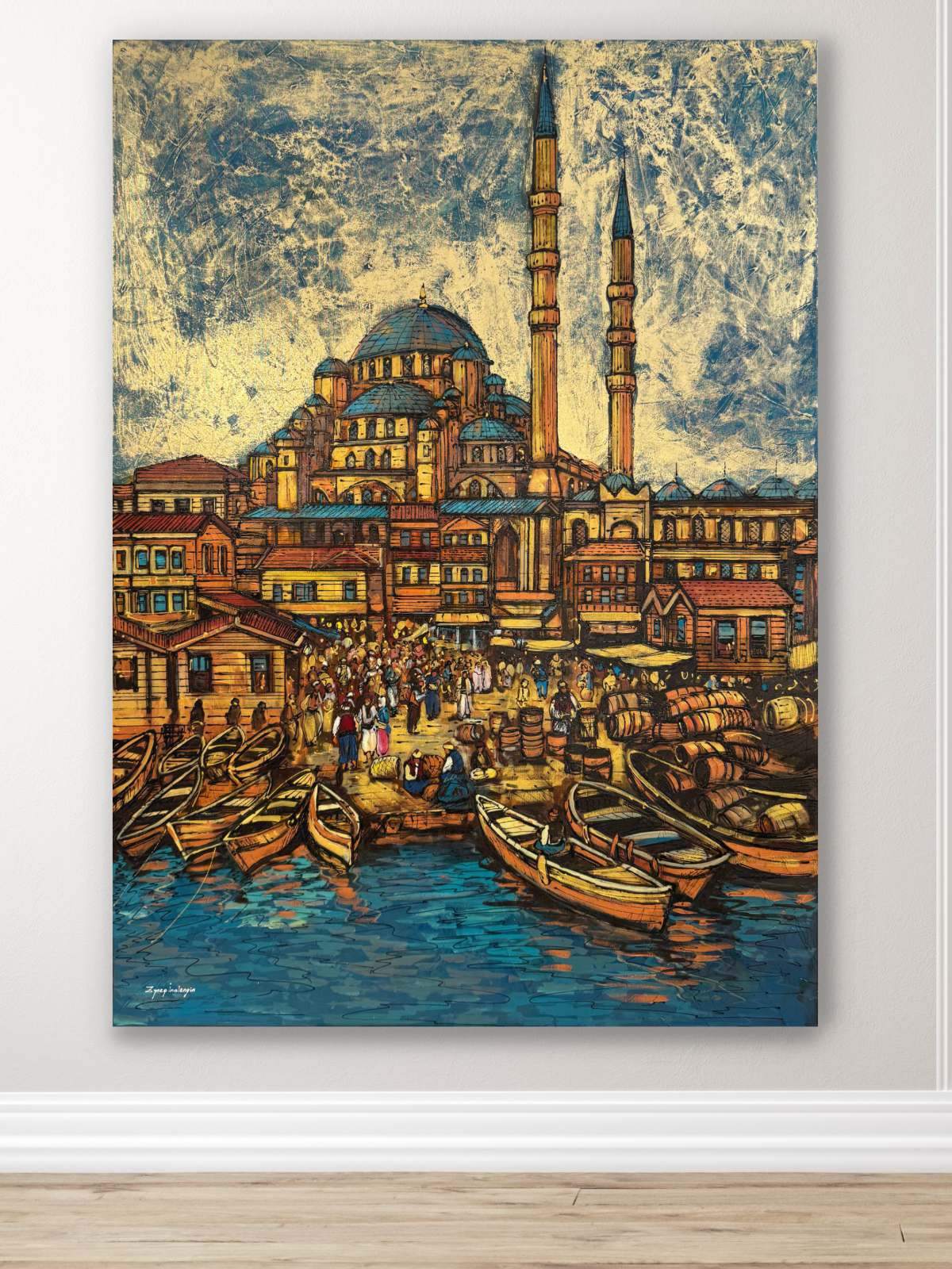 Eminönü İskelesi Yağlı Boya Tablosu Simurg Sanatevi