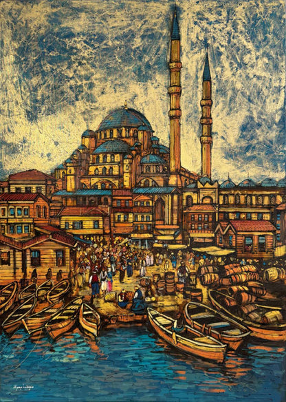 Eminönü İskelesi Yağlı Boya Tablosu Simurg Sanatevi