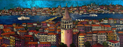 Galata'nın Gözünden Yağlı Boya Tablosu Simurg Sanatevi