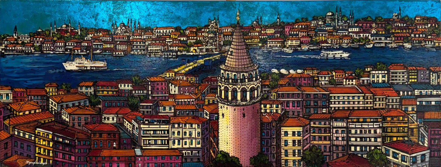 Galata'nın Gözünden Yağlı Boya Tablosu Simurg Sanatevi