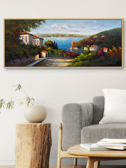 Tepeden Boğaziçi Yağlı Boya Tablosu Simurg Sanatevi