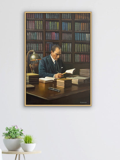 Okuyan Lider Yağlı Boya Tablosu Simurg Sanatevi