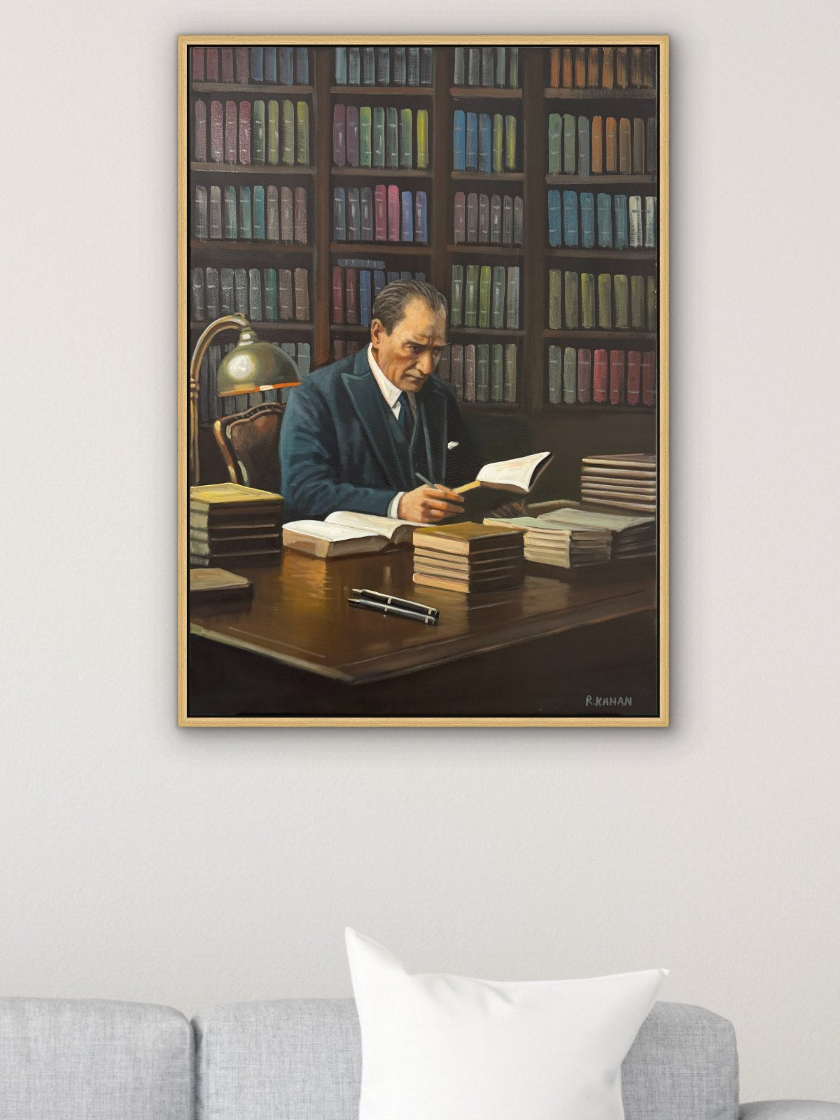 Okuyan Lider Yağlı Boya Tablosu Simurg Sanatevi