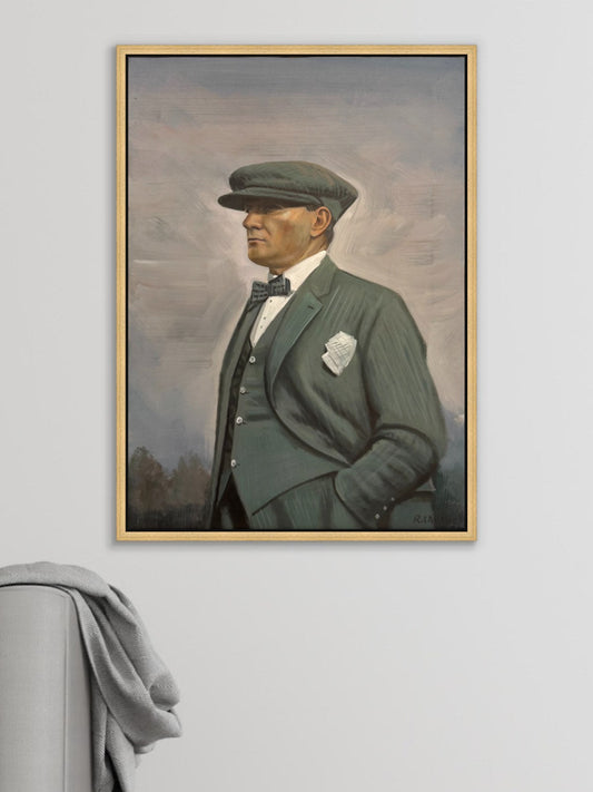 Kasketli Atatürk Yağlı Boya Tablosu Simurg Sanatevi