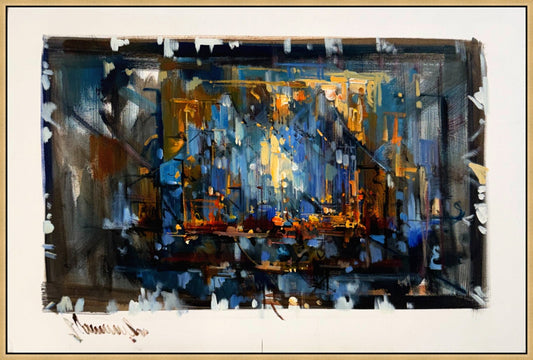 Katmanlı Kent Ritmi Yağlı Boya Tablosu Simurg Sanatevi