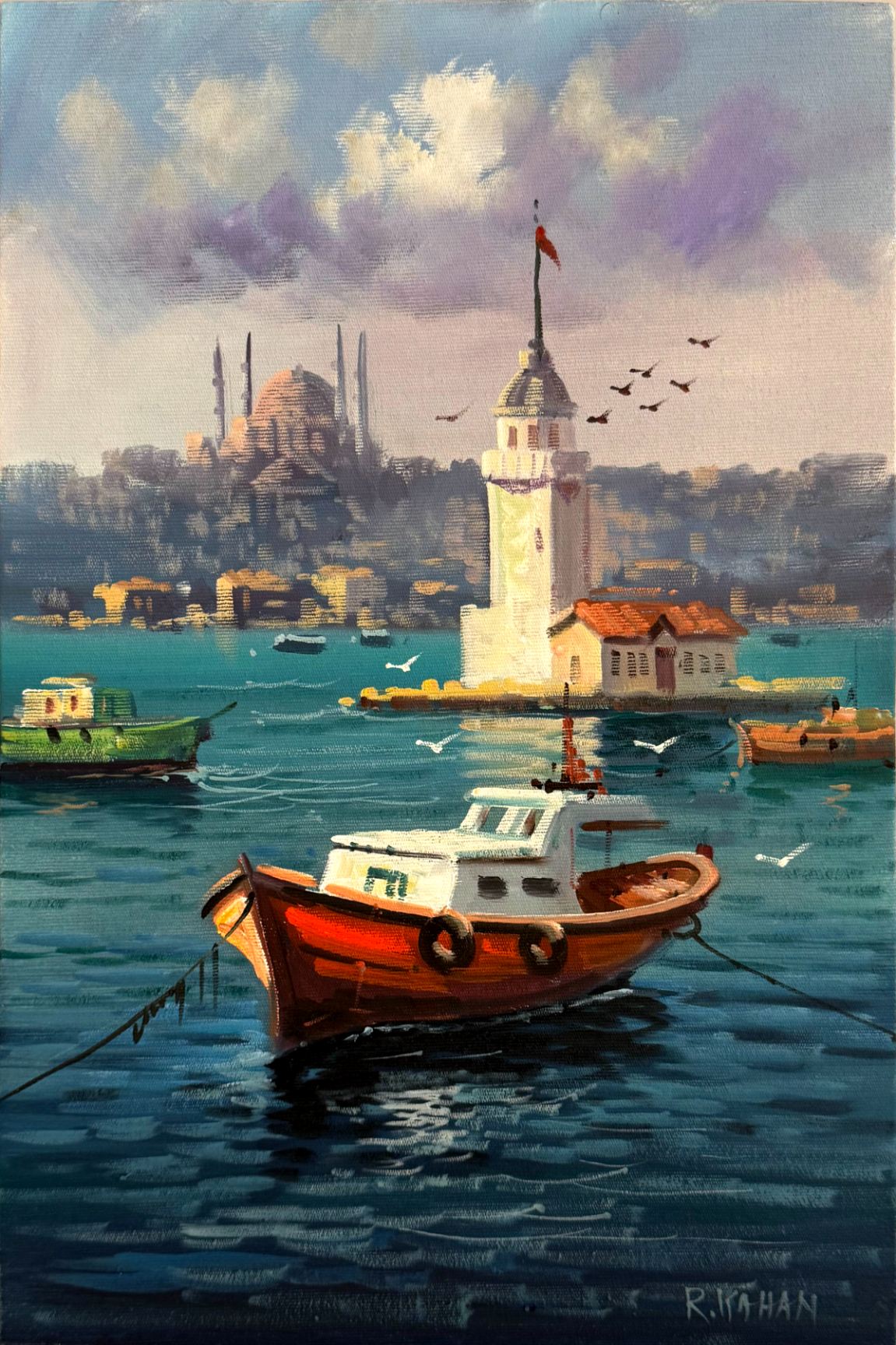 Liman Sessizliği Yağlı Boya Tablosu Simurg Sanatevi