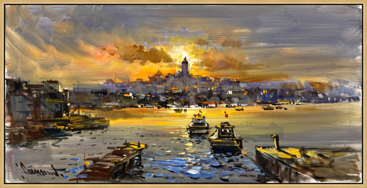 Gün Batımında İstanbul Yağlı Boya Tablosu Simurg Sanatevi