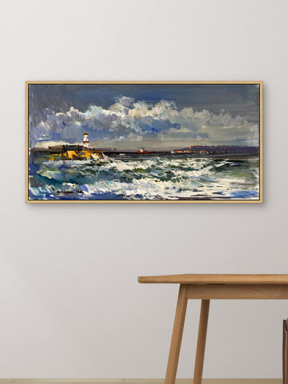 Fırtınalı Deniz Feneri Yağlı Boya Tablosu Simurg Sanatevi