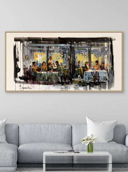 Aydınlık Kafe Yağlı Boya Tablosu Simurg Sanatevi